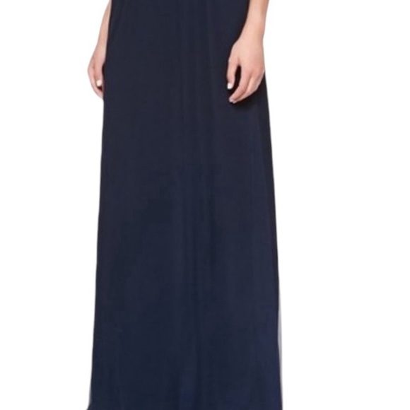 AMSALE 100% SILK ONE SHOULDER DRESS
NAVY SIZE 4 - Picture 3 of 4